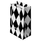 Black White Harlequin Pattern Klein Cadeauzakje (Voorkant Gekanteld)