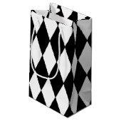 Black White Harlequin Pattern Klein Cadeauzakje (Achterkant Gekanteld)