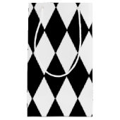 Black White Harlequin Pattern Klein Cadeauzakje (Voorkant)