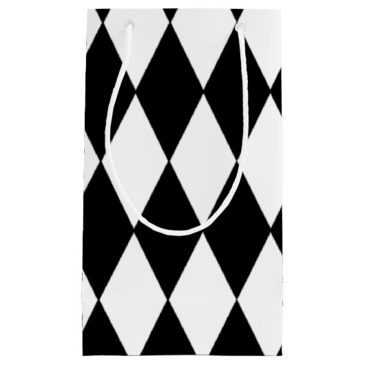Black White Harlequin Pattern Klein Cadeauzakje (Voorkant)