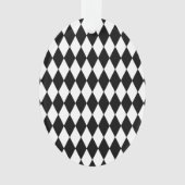 Black White Harlequin Pattern Ornament (voorkant)