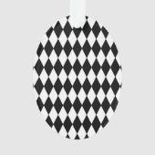 Black White Harlequin Pattern Ornament (achterkant)