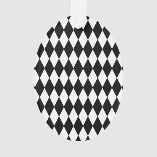 Black White Harlequin Pattern Ornament (achterkant)