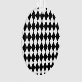 Black White Harlequin Pattern Ornament (voorkant)