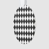 Black White Harlequin Pattern Ornament (voorkant)