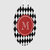 Black White Harlequin Pattern Ornament (voorkant)