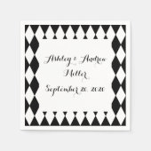 Black White Harlequin Pattern Servetten (Voorkant)