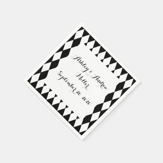 Black White Harlequin Pattern Servetten (Hoek)