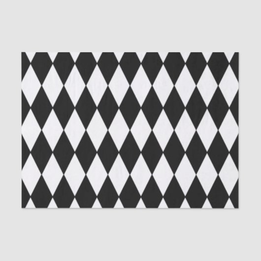 Black White Harlequin Pattern Tissuepapier (Voorkant)