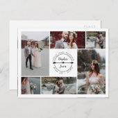 Black White Hartelijk dank jullie bruiloft foto Co Aankondigingskaart (Voorkant / Achterkant)