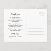 Black White Hartelijk dank jullie bruiloft foto Co Aankondigingskaart (Achterkant)