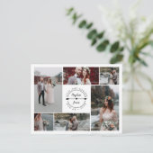 Black White Hartelijk dank jullie bruiloft foto Co Aankondigingskaart (Staand voorkant)