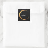 Black White Hartelijk dank Monogram Gold Lijst Vierkante Sticker (Tas)