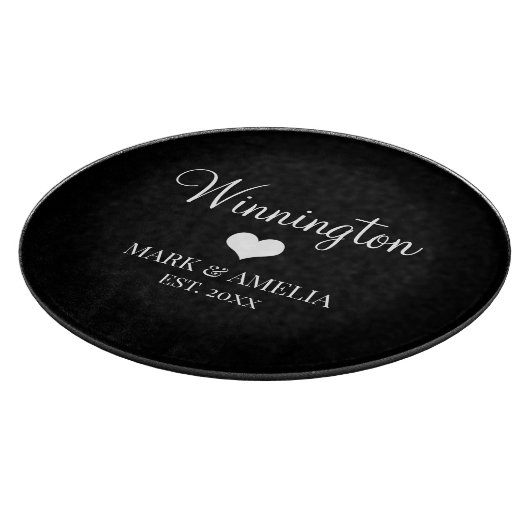 Black White Heart Familie opgericht huwelijksdatum Snijplank (Hoek)