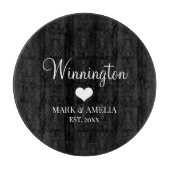 Black White Heart Familie opgericht huwelijksdatum Snijplank (Voorkant)