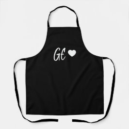 Black & White Heart Handwritten Monogram Schort