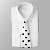 Black White Heart Print Mannen Stropdas (Gebonden)