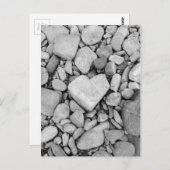 black & white heart rock briefkaart (Voorkant / Achterkant)
