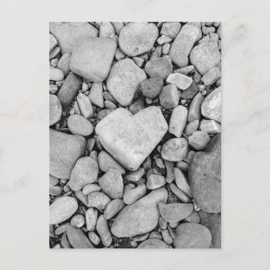 black & white heart rock briefkaart (Voorkant)