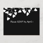 Black White Heart RSVP Uitnodiging Briefkaart (Voorkant)