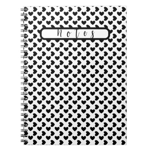 Black & white hearts notitieboek (Voorkant)