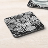 Black & White Hearts Onderzetters (Linkerzijde)