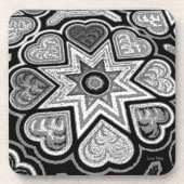 Black & White Hearts Onderzetters (Voorkant)