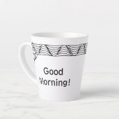 Black & White Heat Wave gepersonaliseerde latte Mo Latte Mok (Linkerhoek)