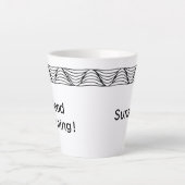 Black & White Heat Wave gepersonaliseerde latte Mo Mok (Voorkant)
