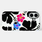 Black White Hibiscus Design Case-Mate iPhone Case (Achterkant (horizontaal))