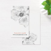 ©Black White Hibiscus Floral Earring Holder Visitekaartje (Bureau)