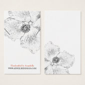 ©Black White Hibiscus Floral Ketting Display Kaart (Voorkant /achterkant)