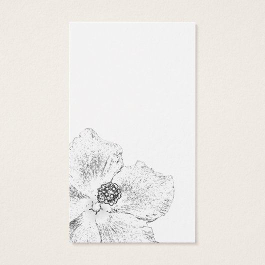 ©Black White Hibiscus Floral Ketting Display Kaart (Achterkant)