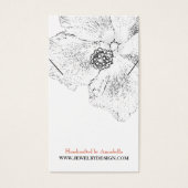 ©Black White Hibiscus Floral Ketting Display Kaart (Voorkant)