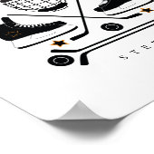 Black & White Hockey Sports Equipment Pattern Post Poster (Hoek)