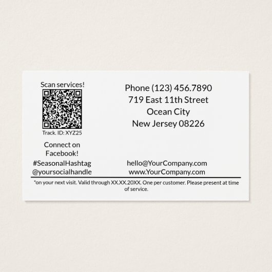 Black & White Holiday Cheer Gratis Cadeaubon Kaart (Achterkant)