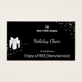 Black & White Holiday Cheer Gratis Cadeaubon Kaart (Voorkant)