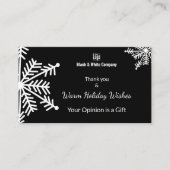 Black & White Holiday Getuigenis Aanvraag Visitekaartje (Voorkant)