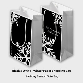 Black & White Holiday Motto Bedrijf Logo Naam Klein Cadeauzakje