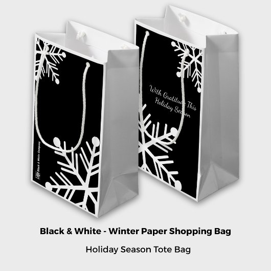 Black & White Holiday Motto Bedrijf Logo Naam Klein Cadeauzakje