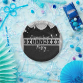 Black & White HOLLYWOOD Curtains Elegant Party Papieren Bordje (Feest)