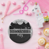 Black & White HOLLYWOOD Curtains Elegant Party Papieren Bordje (Feest)