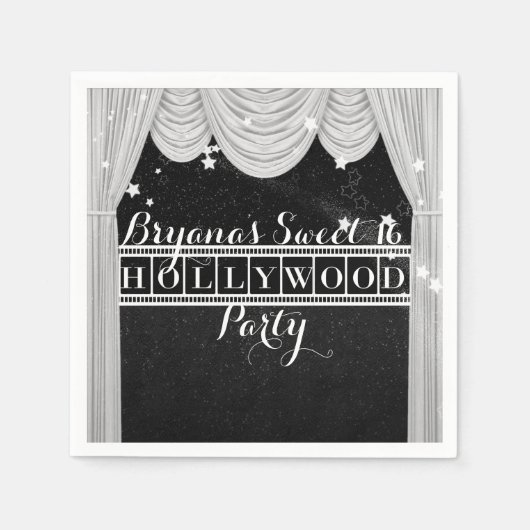 Black & White HOLLYWOOD Curtains Elegant Party Servetten (Voorkant)