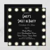 Black & White Hollywood Theme Sweet 16 Birthday Kaart (Voorkant / Achterkant)