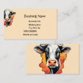 Black White Holstein, Koe boerderij dier, grafisch Visitekaartje (Voorkant / Achterkant)