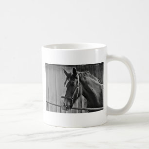 Black White Horse - Animal Photography Art Koffiemok