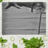 Black White Horse - Animal Photography Art Theedoek (Gevouwen)