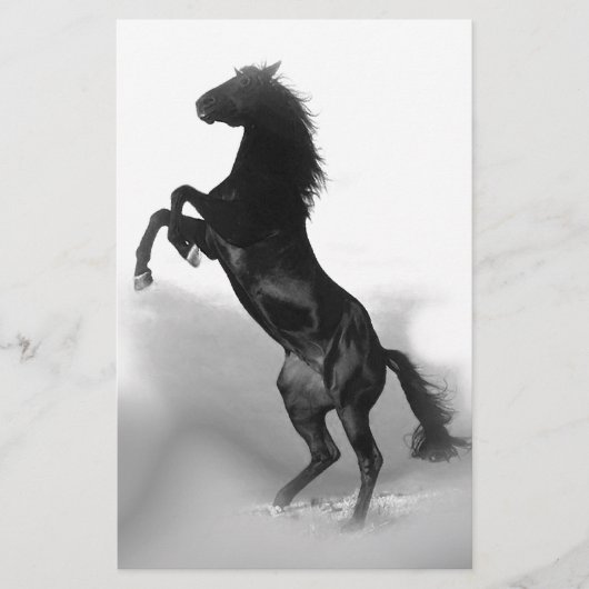Black White Horse Briefpapier (Voorkant)