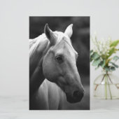 Black White Horse Briefpapier (Staand voorkant)