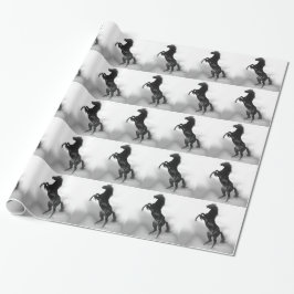 Black White Horse Cadeaupapier